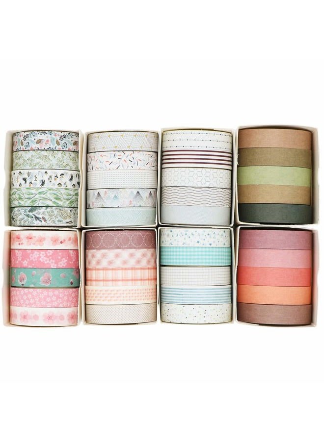 Knaid 40 Rolls of Slim Washi Tape Gift Box Set, Decorative Paper Tapes 10 mm Wide for Scrapbooking, DIY Arts and Crafts, Bullet Journal, Planner, Junk Journal, Notebooks (Pastel) - Image 1