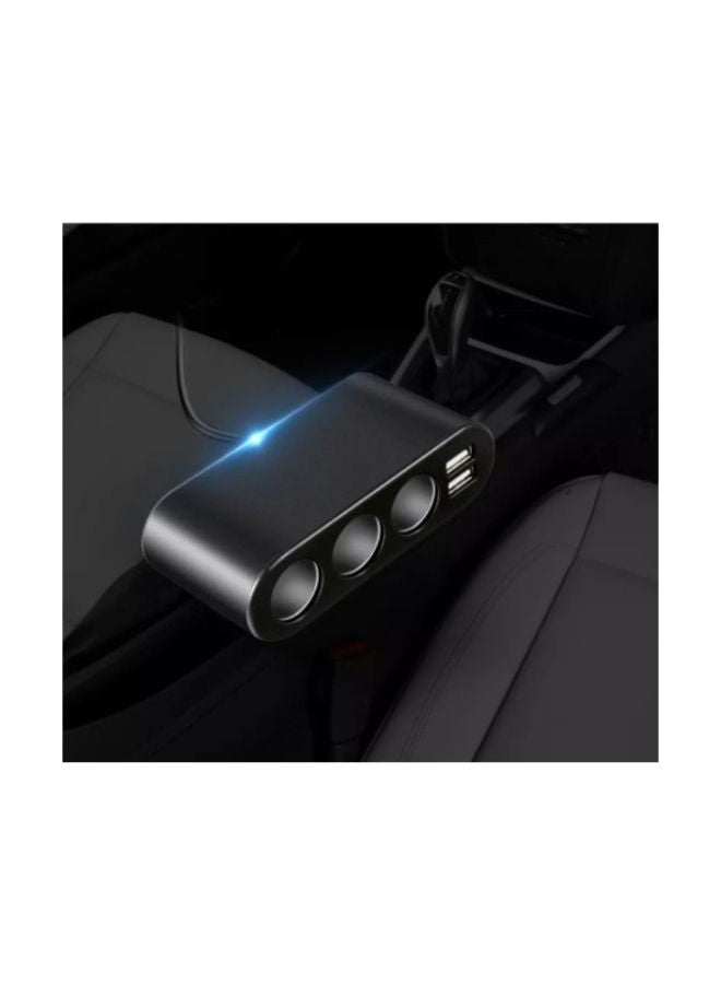 Earldom Dual USB Multi-Function Car Charger 4 in 1 Socket Black Car Phone Charger Lighter 120W ET-CS2 - Image 3