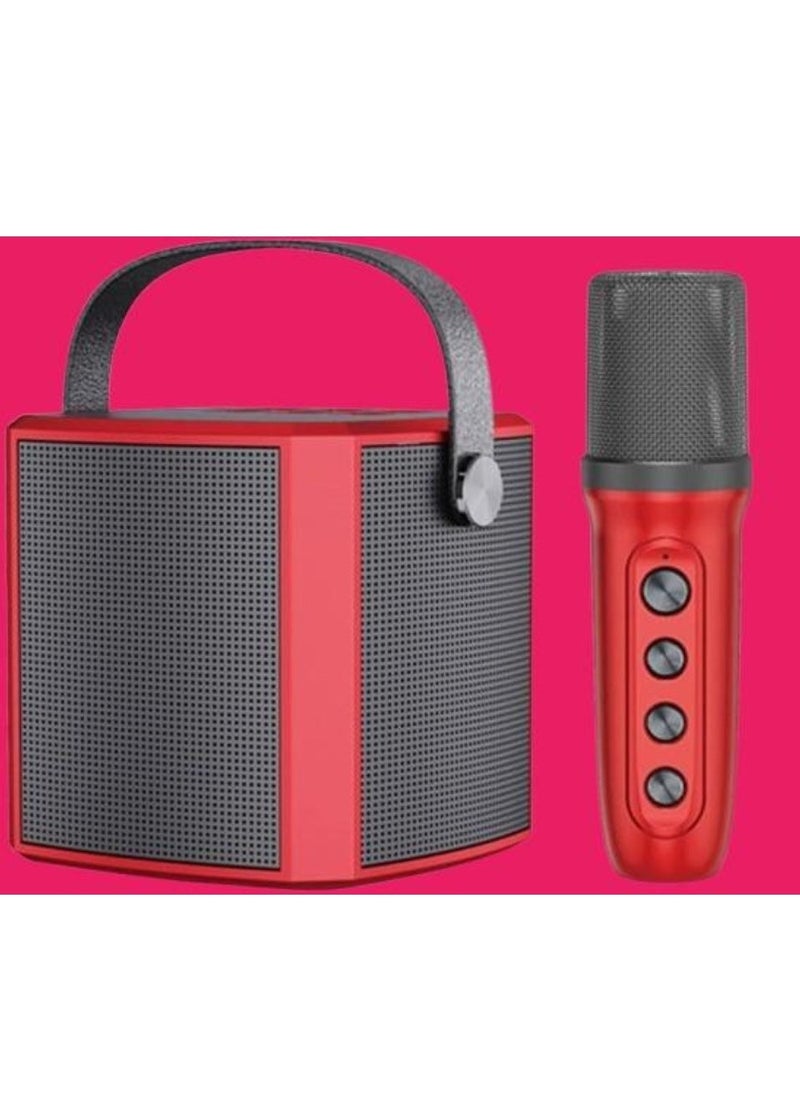 ELTRAZONE Portable Bluetooth Karaoke Speaker with Rechargeable Wireless Microphone, Type-C Charging Multiple Voice Modes, TF Card Support – Red, Perfect for Parties, Karaoke, and Home Entertainment - Image 1
