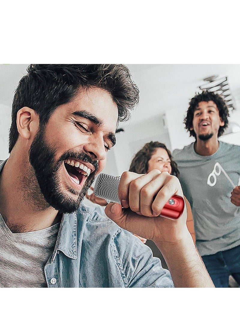 ELTRAZONE Portable Bluetooth Karaoke Speaker with Rechargeable Wireless Microphone, Type-C Charging Multiple Voice Modes, TF Card Support – Red, Perfect for Parties, Karaoke, and Home Entertainment - Image 2