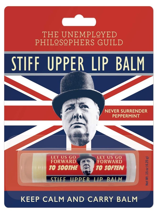 The Unemployed Philosophers Guild Winston Churchill Stiff Upper Lip Balm, Peppermint Flavored - Cruelty-Free and Made in the USA from Natural and Imported Ingredients - Image 1
