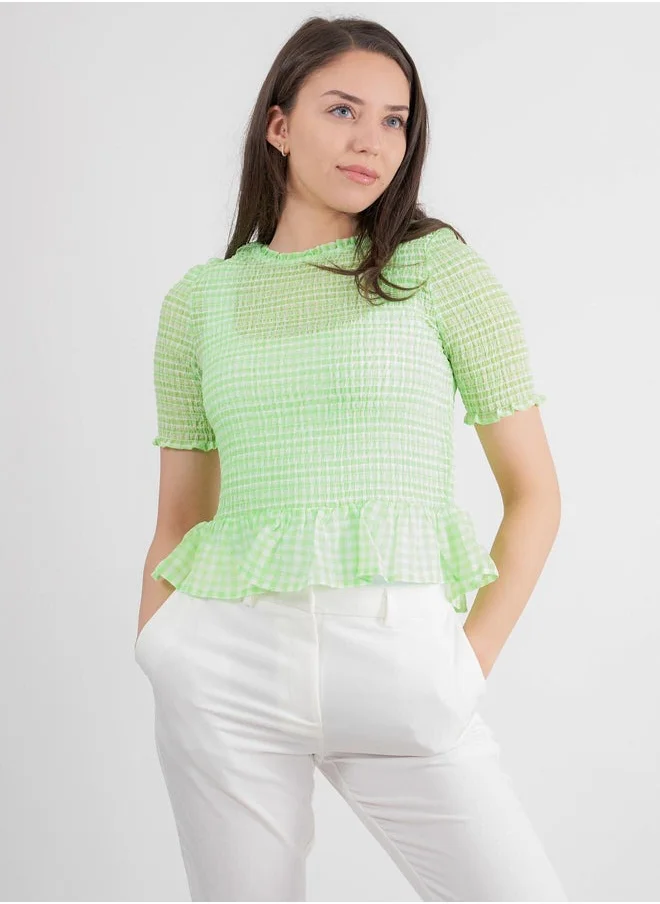 PIECES Shirred Top