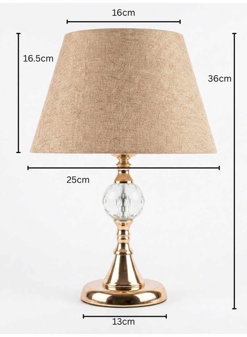 Handmade Gold Table Lamp - Single Crystal Sphere - 36cm Height - Image 4