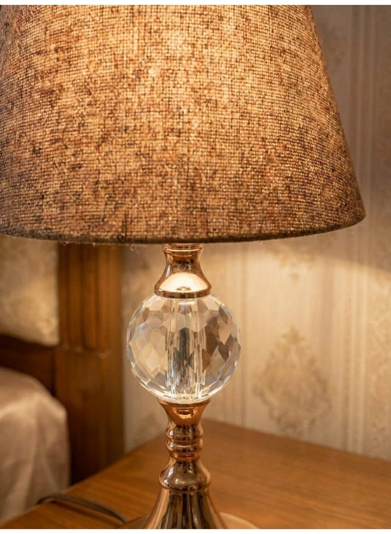Handmade Gold Table Lamp - Single Crystal Sphere - 36cm Height - Image 3