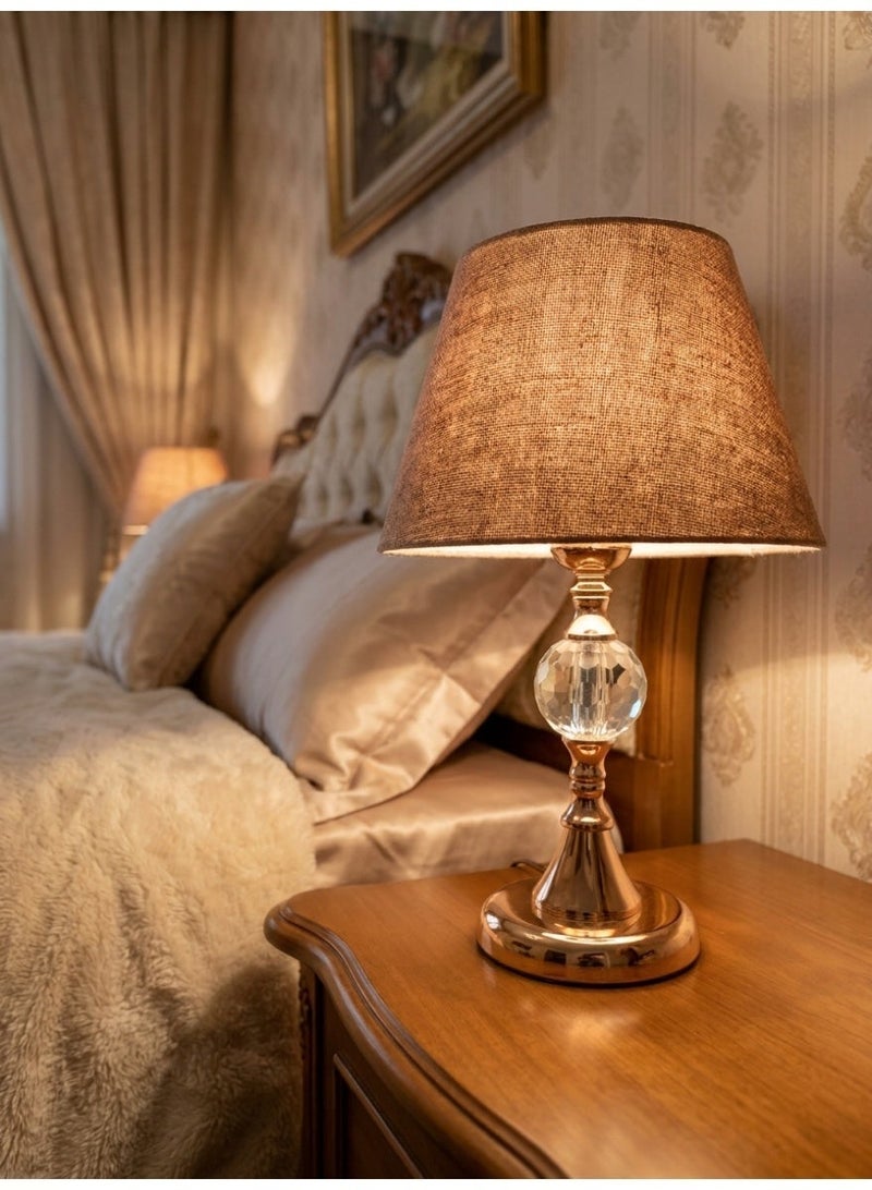 Handmade Gold Table Lamp - Single Crystal Sphere - 36cm Height - Image 5