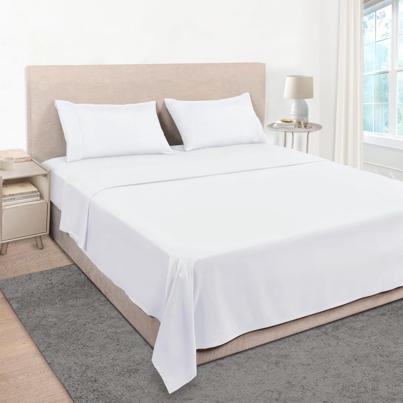 Mejoroom Full Size Sheet Sets - Hotel Luxury 1800 White Sheet - 16 Inch Deep Pocket Bed Sheets, Soft, Breathable, Wrinkle, Fade & Stain Resistant - 4 Piece (Full, White) - Image 1