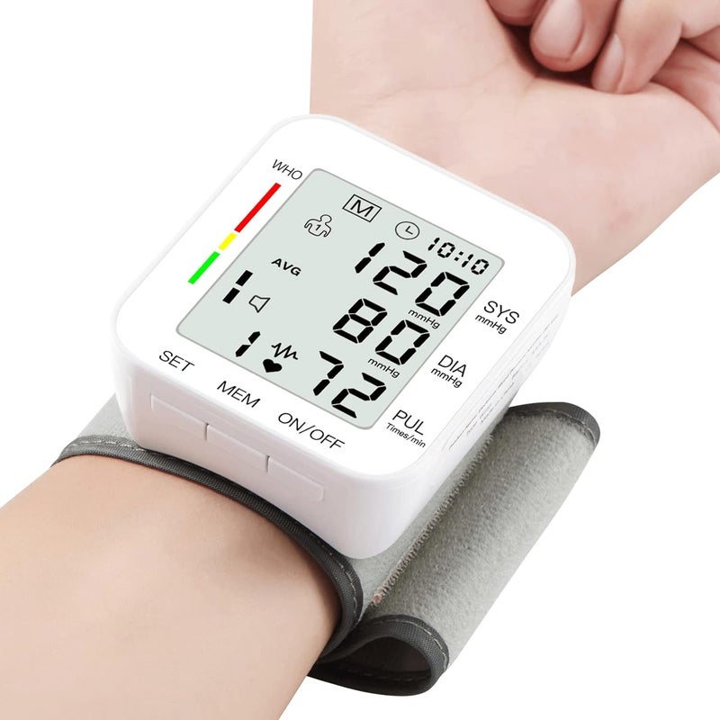 MMIZOO Wrist Blood Pressure Monitor Bp Monitor Large LCD Display Blood Pressure Machine Adjustable Wrist Cuff 531768 inch Automatic 99x2 Sets Memory with Carrying Case for Home Use W1681 - Image 2