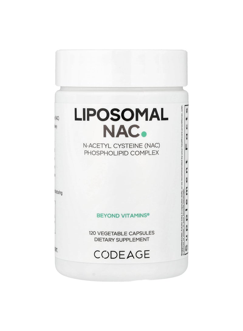 Codeage Liposomal NAC, 120 Vegetable Capsules (450 mg per Capsule)