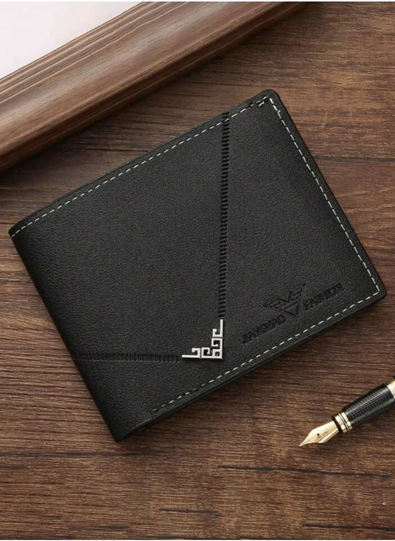 Generic - 3pcs/set Men's PU Leather Wallet, Soft Stylish Plaid Pattern Wallet, Large Capacity Multi Card Slots, Can Store Large Size Papers, Small Coin Pocket, Credit Card ID Card Photo Slots, Business Style and Casual, Perfect Gift for Men - Image 1