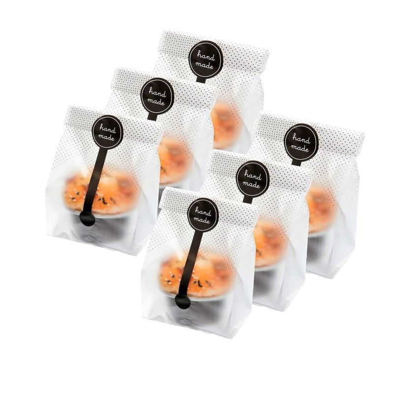 400Pcs Translucent Plastic Bags BetterJonny 200pcs Cellophane Bags with 200 Pcs Hand Made Stickers for Cookie Cake Chocolate Candy Bakery Part
