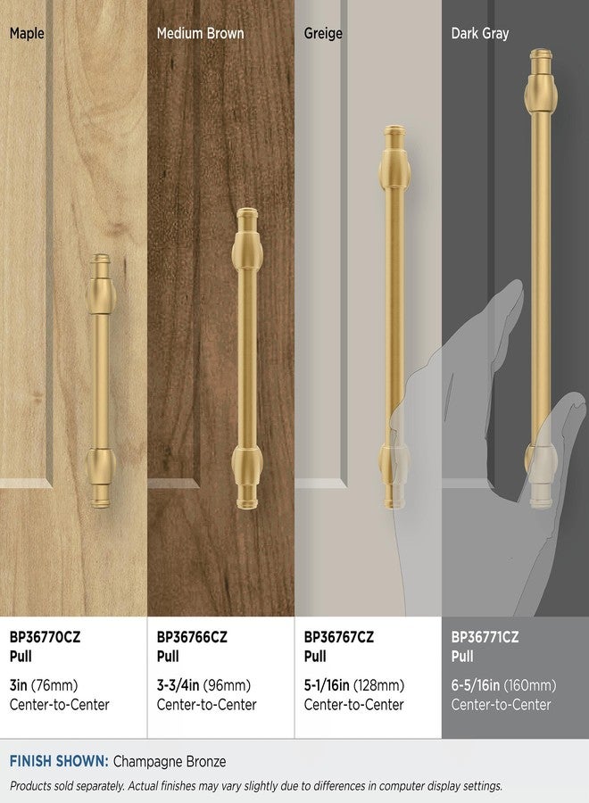 Amerock BP36771CZ | Champagne Bronze Cabinet Pull | 6-5/16 in (160 mm) Center-to-Center Cabinet Handle | Winsome | Drawer Pull | Kitchen Cabinet Handle | Furniture Hardware - Image 3