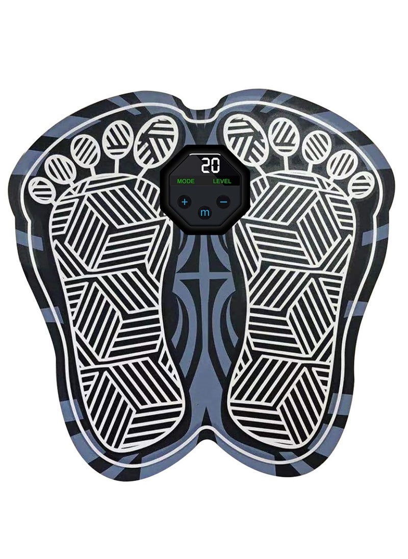 general Electric Foot Massager Mat Foldable Portable Foot Massage Pad 10 Modes 20 Intensity Levels Built-in Battery with LCD Display USB Charging Cable for Pain Relief - Image 1
