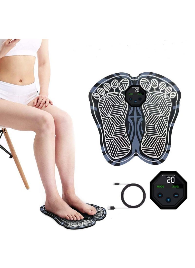general Electric Foot Massager Mat Foldable Portable Foot Massage Pad 10 Modes 20 Intensity Levels Built-in Battery with LCD Display USB Charging Cable for Pain Relief - Image 5