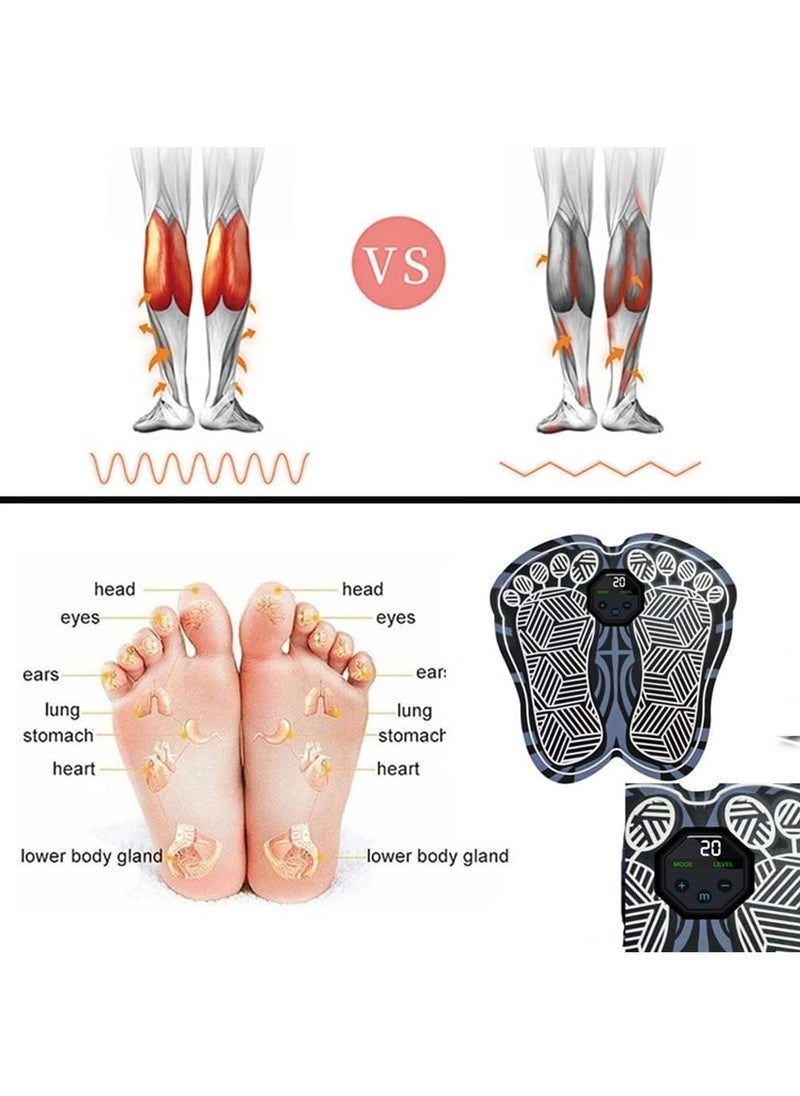 general Electric Foot Massager Mat Foldable Portable Foot Massage Pad 10 Modes 20 Intensity Levels Built-in Battery with LCD Display USB Charging Cable for Pain Relief - Image 3