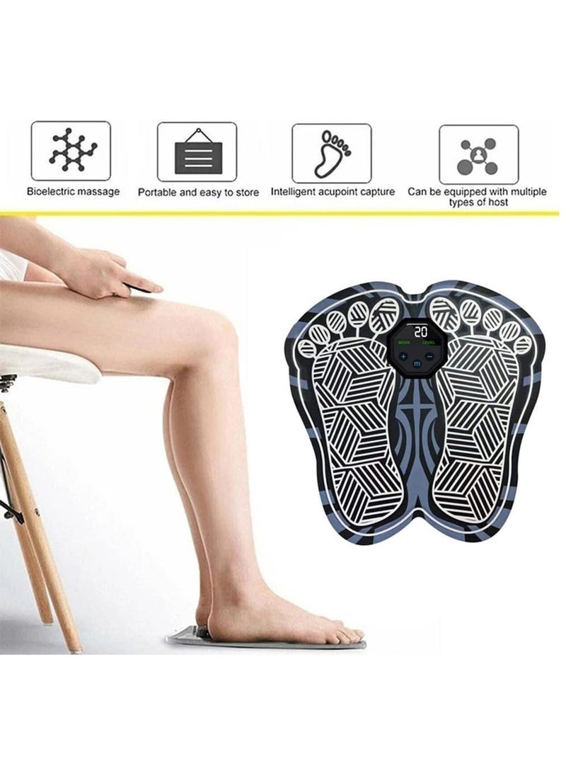 general Electric Foot Massager Mat Foldable Portable Foot Massage Pad 10 Modes 20 Intensity Levels Built-in Battery with LCD Display USB Charging Cable for Pain Relief - Image 2