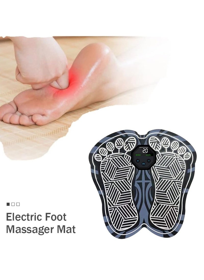 general Electric Foot Massager Mat Foldable Portable Foot Massage Pad 10 Modes 20 Intensity Levels Built-in Battery with LCD Display USB Charging Cable for Pain Relief - Image 4