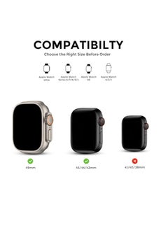 ten.tech TenTech Leather Watch Band for Apple Watch Ultra/Ultra 2, Size 49mm 45mm 44mm 42, Adjustable Leather Wristband for iWatch Series 9/8/7/6/5/4/3/2/1/SE – black  - Image 2