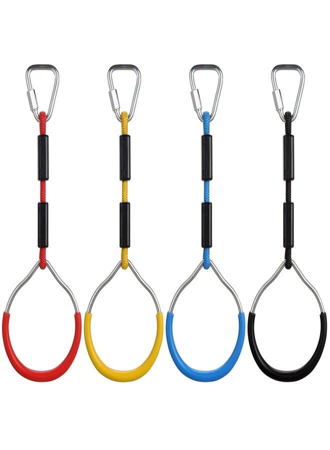 PELLOR 4-Pack Colorful Ninja Rings -Gymnastic Rings, Ninja Slackline Obstacle Course Accessories, Backyard Playground Training Equipment Play Set for Kids Adult - Image 1