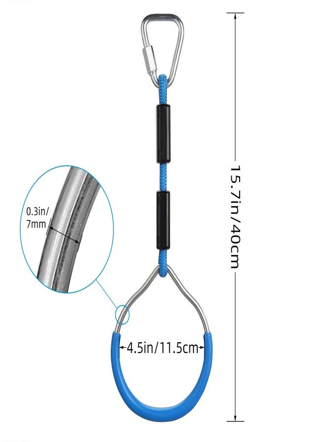 PELLOR 4-Pack Colorful Ninja Rings -Gymnastic Rings, Ninja Slackline Obstacle Course Accessories, Backyard Playground Training Equipment Play Set for Kids Adult - Image 5
