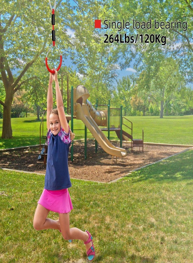 PELLOR 4-Pack Colorful Ninja Rings -Gymnastic Rings, Ninja Slackline Obstacle Course Accessories, Backyard Playground Training Equipment Play Set for Kids Adult - Image 2