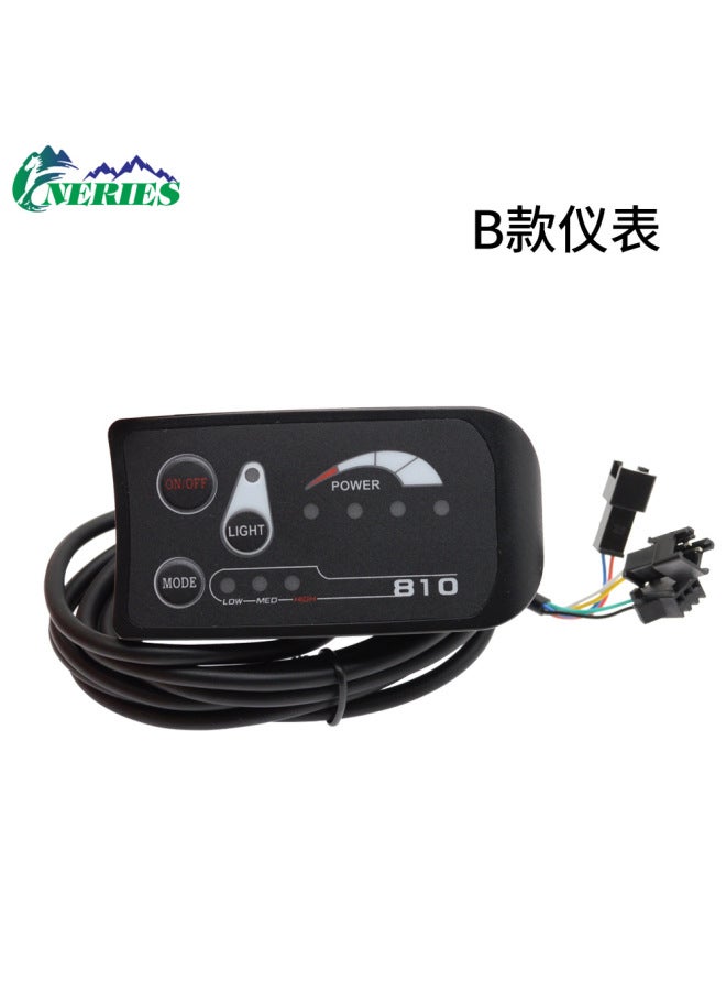 عداد عرض الطاقة LED للمركبات الكهربائية 24V/36V/48V، عداد سرعة دراجة كهربائية، عداد تحكم 810