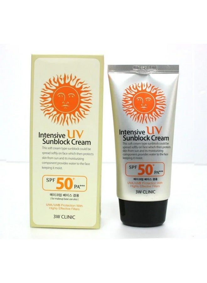 3W CLINIC 3W Clinic Intensive UV Sunblock Cream SPF50 PA+++ 70ml / 2.37 fl.oz(Pack of 2)  - Image 2