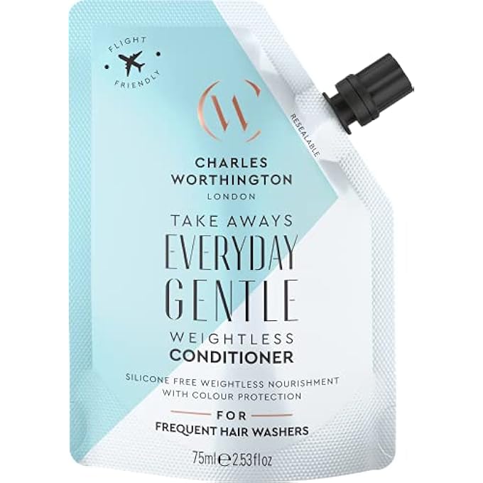 CHARLES WORTHINGTON TRAVEL-SIZE EVERYDAY GENTLE WEIGHTLESS CONDITIONER TAKEAWAY, MOISTURISING CONDITIONER TO NOURISH, LIGHTWEIGHT HAIR CONDITIONER FOR WOMEN, SALON CONDITIONER FOR EVERYDAY USE, 75 ML - Image 2