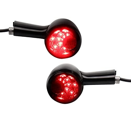 MotoParAcc Universal Smoked Bullet Front Rear LED Turn Signals, Motorcycle Brake Taillights 12V Tail Lights Compatible with Halrey Sportster XL1200 Iron 883 Touring Dyna - 2Pcs - Image 1