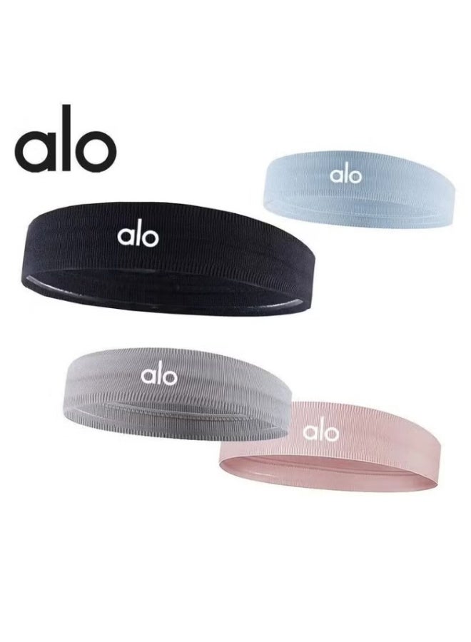 Alo Yoga Headband Elastic Exercise Headband Fitness Outdoor Sports Non-Slip Adhesive Headband 4-Piece Set - Image 1