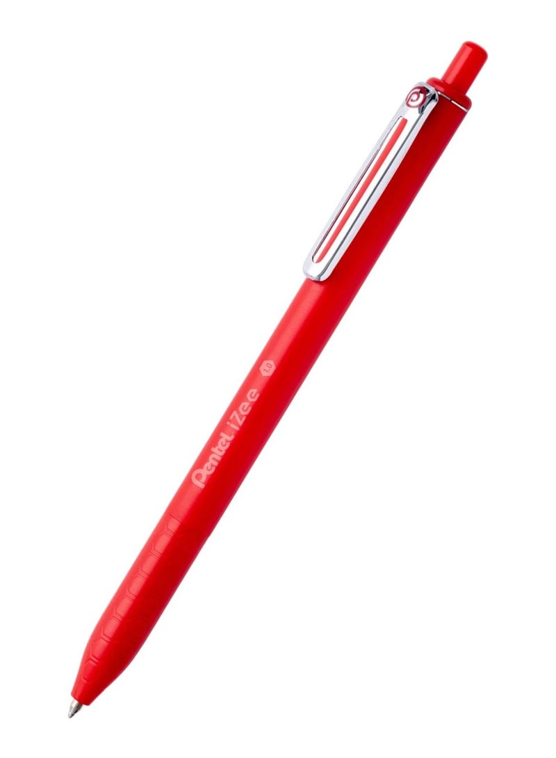 Pentel قلم حبر جاف قابل للسحب 12 قطعة بقطر 1.0 مم حبر أحمر - Image 2