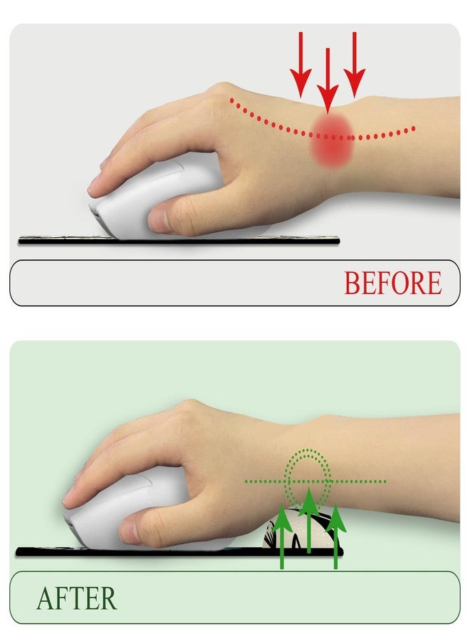 LIMKRIAN Goth Bat Ergonomic Mouse Pad with Wrist Rest, Gaming Mouse Pad with Wrist Support, Funny Computer Mousepad with Non-Slip Pain Relief PU Base, Gothic Office Desk Accessories Decor Supplies - Image 2