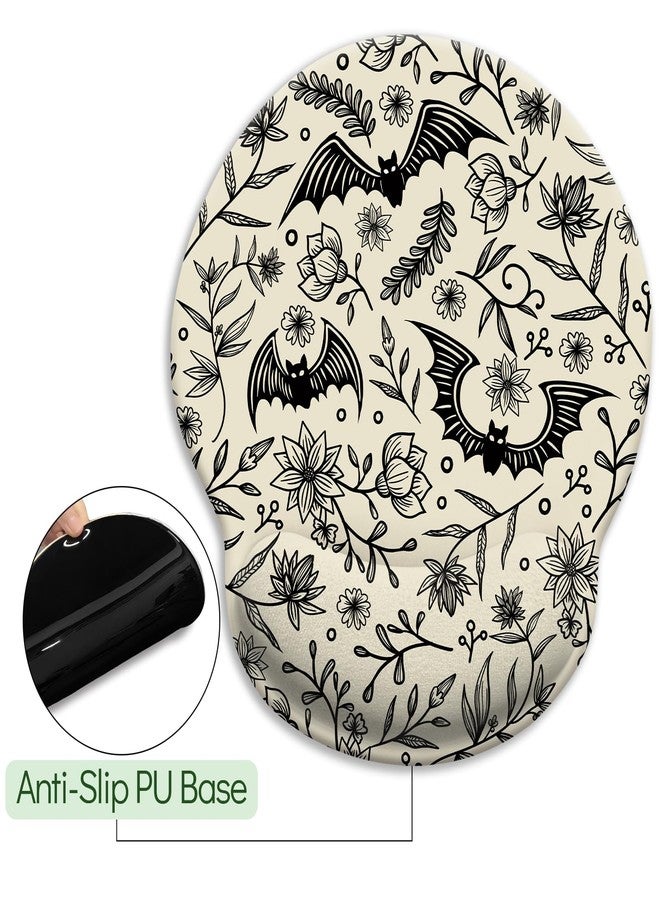 LIMKRIAN Goth Bat Ergonomic Mouse Pad with Wrist Rest, Gaming Mouse Pad with Wrist Support, Funny Computer Mousepad with Non-Slip Pain Relief PU Base, Gothic Office Desk Accessories Decor Supplies - Image 5