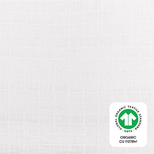 Babyletto 100% Organic Cotton All-Stages Midi Crib Sheet, GOTS-Certified, Fitted 360°, Ultra-Soft and Breathable Muslin - Plain White - Image 5