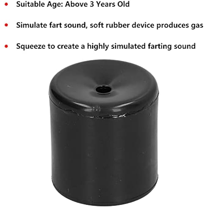 GLOGLOW Funny and Novelty Toys Prank Noise Maker for Kids & Adults, Farting Sound Joke Prop 1.7in, Fun Gag Parties & Pranks Fart Sound Toy, Rubber Nan (Black) - Image 4