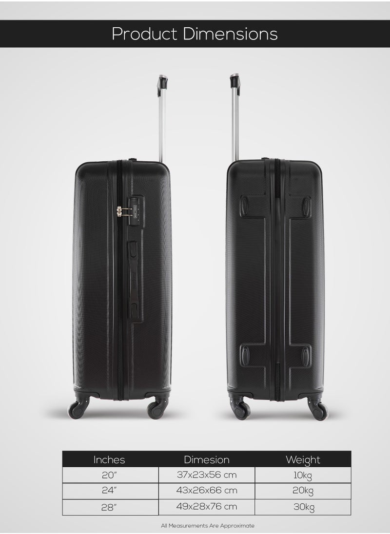 PARAJOHN PARAJOHN  20″ Cabin Hardside Spinner Luggage Trolley for Sleek Travel -BLACK  - Image 3