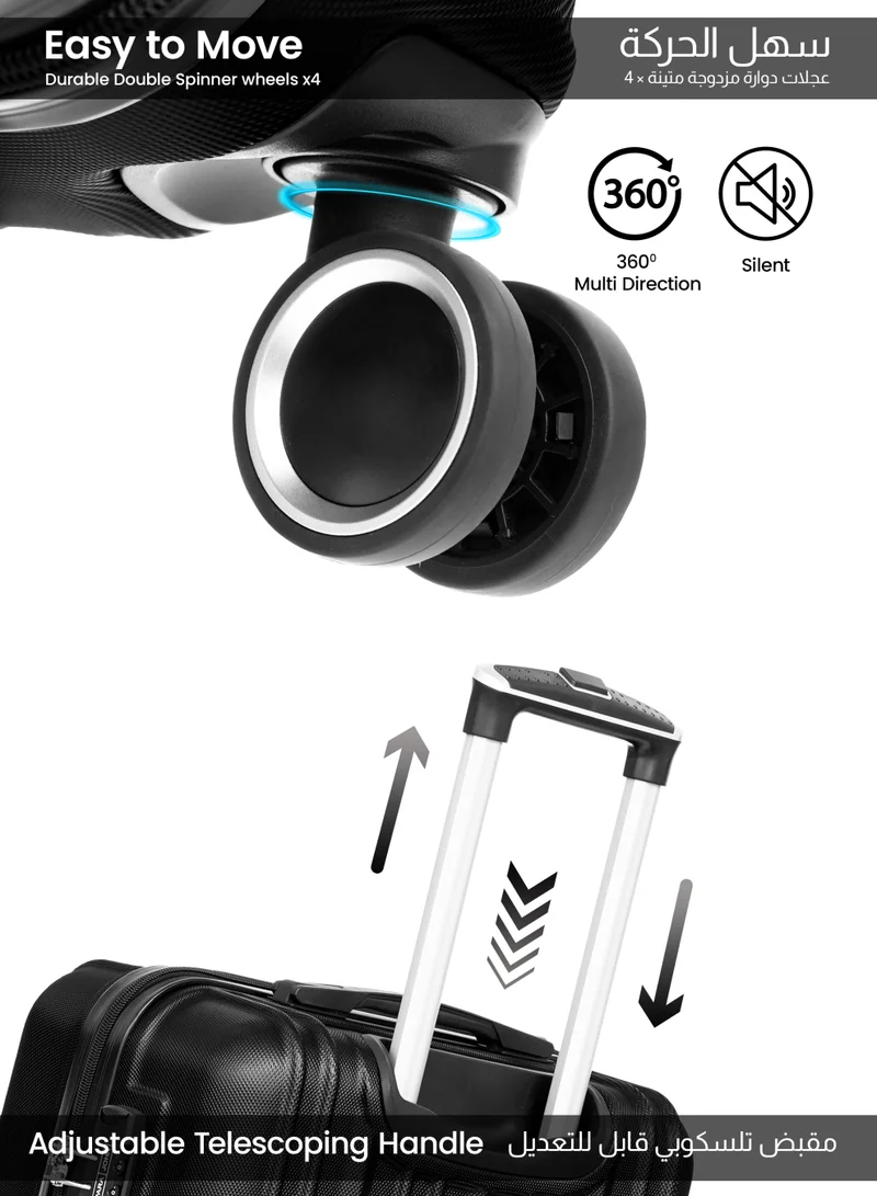 PARAJOHN  Cabin Size Lightweight ABS Hardside Spinner Luggage Trolley -20 Inch | Carrying 10KG 4 Wheel Hardshell Suitcase-Army green  | Best Price UAE