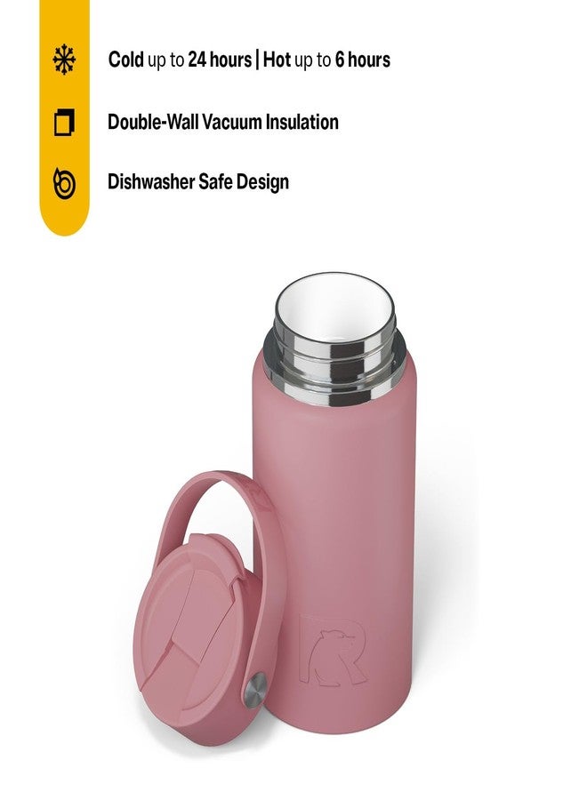 RTIC 16oz Outback Water Bottle, Ceramic Lined, Insulated, Stainless Steel, Double Wall Vacuum-Insulation, Leak-Proof Lid, BPA-Free Water Flask Hiking, Running, Sports, Outdoor, Dusty Rose - Image 2