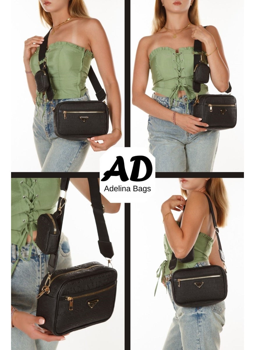 Adelina Bags - Women's Crossbody Black Shoulder Bag Wallet Bag - Image 1