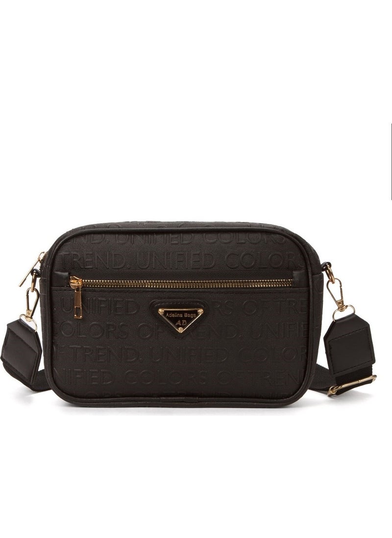 Adelina Bags - Women's Crossbody Black Shoulder Bag Wallet Bag - Image 1