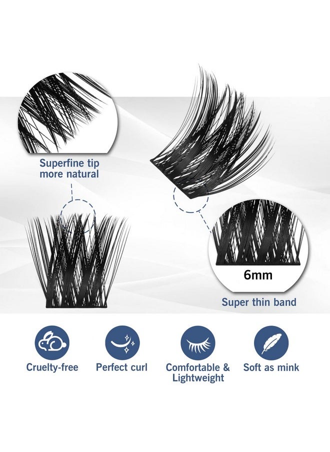 FLOMAZE - Lash Clusters 80 Clusters Diy Eyelash Extension Volume Lightweight Comfortable Handmade Reusable Individual Lashes False Eyelashes Diy At Home (Volume-14Mm) - Image 1