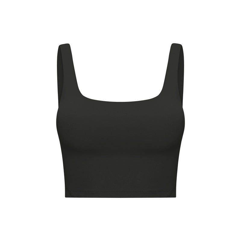 Generic Seamless Yoga Tank Top with Built-in Bra DW120 Black  - Image 1