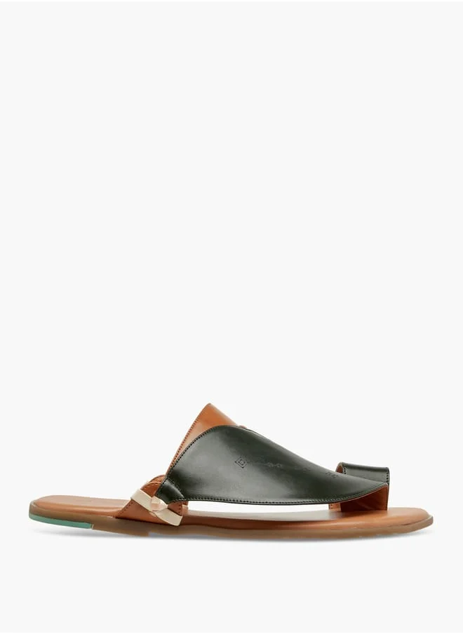 الواحة Men Panelled Slip-On Arabic Sandals with Toe Loop