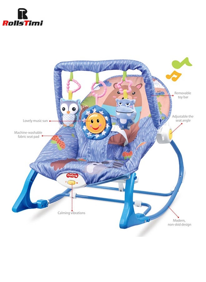 RollsTimi  Foldable Baby Rocking Chair With Music Vibration And Hanging Toys  - Image 3