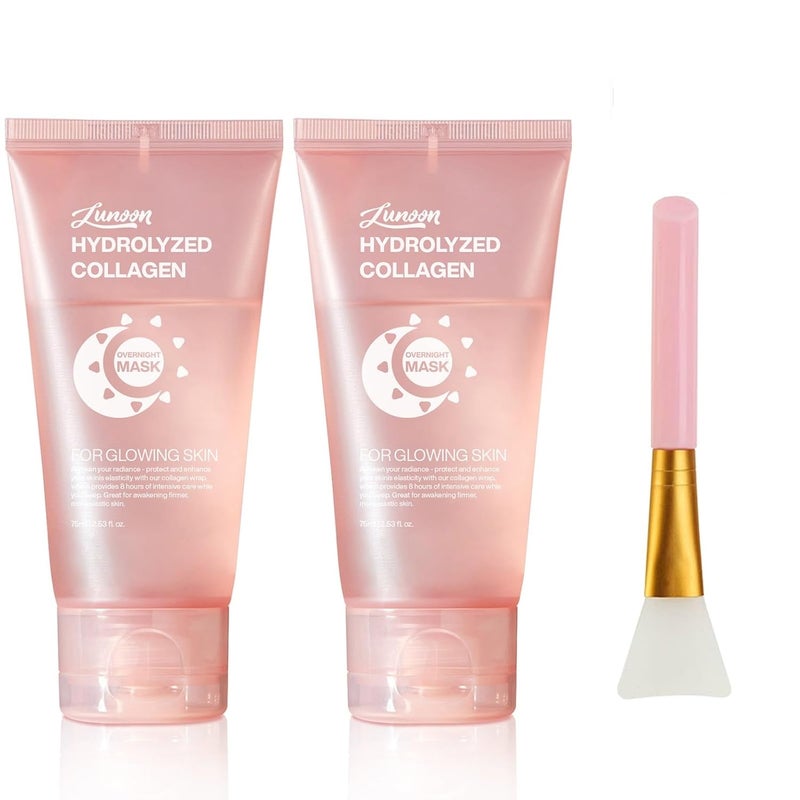 JISKG 2 Pcs Collagen Night Wrapping Mask Hydration Elasticity Firming Skin Deep Facial Treatment Bio Collagen Sleeping Mask