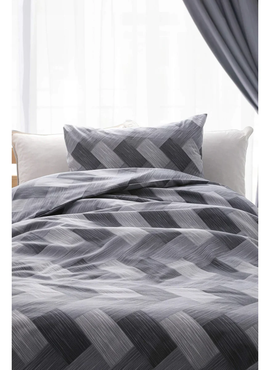 Favora Striped Single Duvet Cover Set - Gray