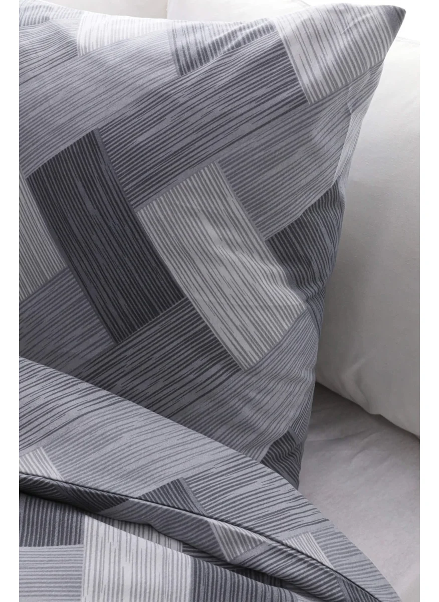 Favora Striped Single Duvet Cover Set - Gray