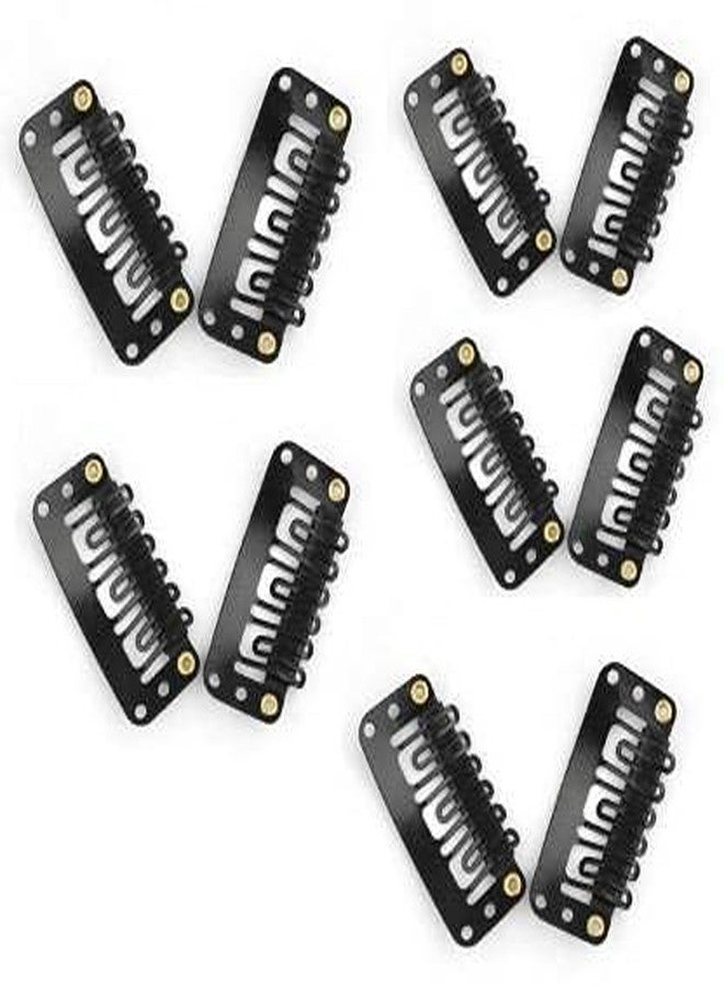 Stylazo Hair Wig Clips 10 pcs, Toupee, Patch, Extension, Attachment, Bonding Clips for Men & Women (Black) - Image 2