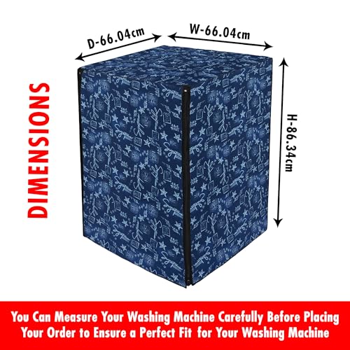 Lithara Front Load Fully Automatic Washing Machine Cover for LG, Samsung, IFB, Whirlpool, Suitable for 8 kg,9 kg & 10 kg - Waterproof, Dustproof Cover (Print-4) - Image 3