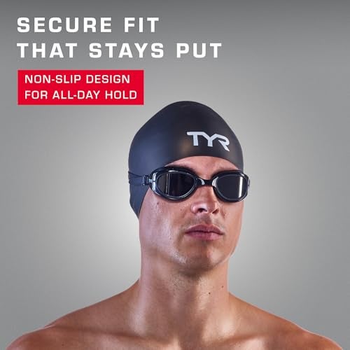 TYR Wrinkle Free Silicone Swim Cap (Black) - Image 5