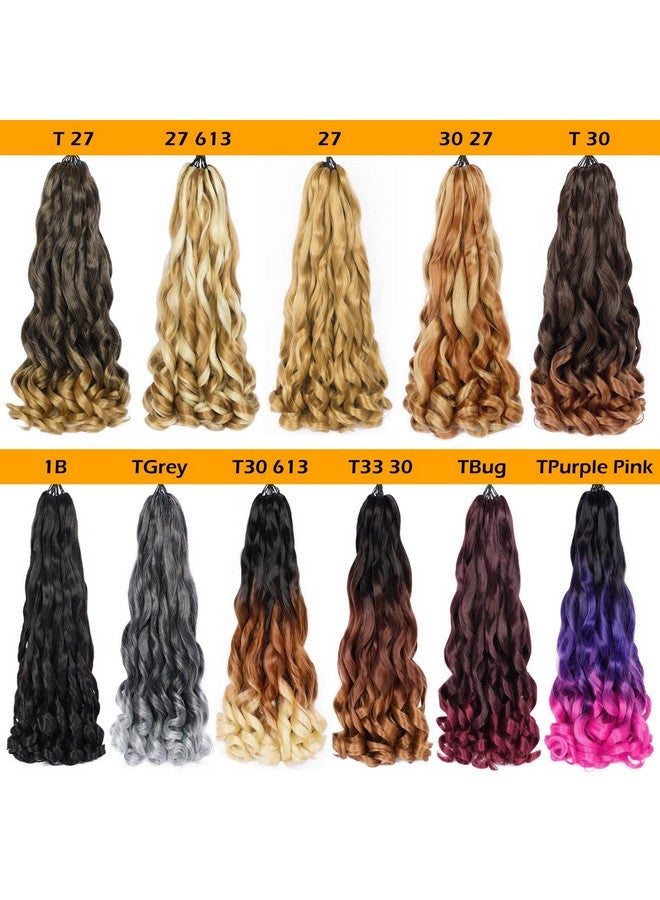 كولورفول كوين تجديل الشعر الفرنسي المجعد 7 حزم 22 بوصة تجديل الشعر أومبير نطاط فضفاض موجة الكروشيه الضفائر للنساء الإسبانية مجعد ينتهي الشعر الاصطناعية (7 حزم 1B / 33/30) - Image 5